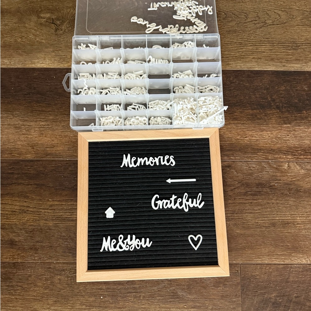 Black Felt Letter Board with Wooden Frame